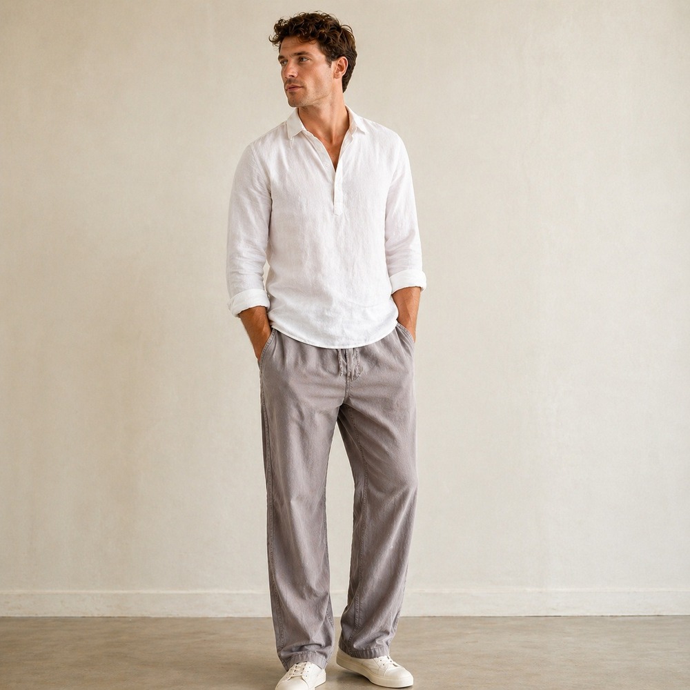 Gap Factory Drawstring Casual Pants Gray 36x32 Relaxed Straight Leg Minimalist